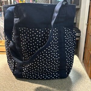NWT- thirty one Go- To Tote in Navy Dancing Dot.
